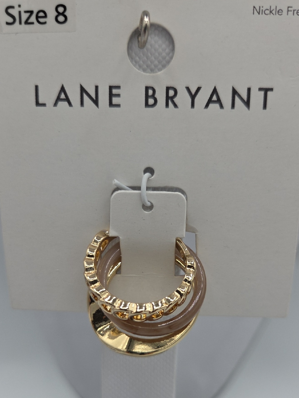 5 for $25! Lane Bryant Gold Tone Taupe Stackable Rings Size 8